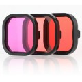 SOINSUN 3 Pack Dive Filter for GoPro Hero 8 Protective Housing - Red,Light Red and Magenta Filter - Enhances Colors for Various Underwater Video and Photography Conditions